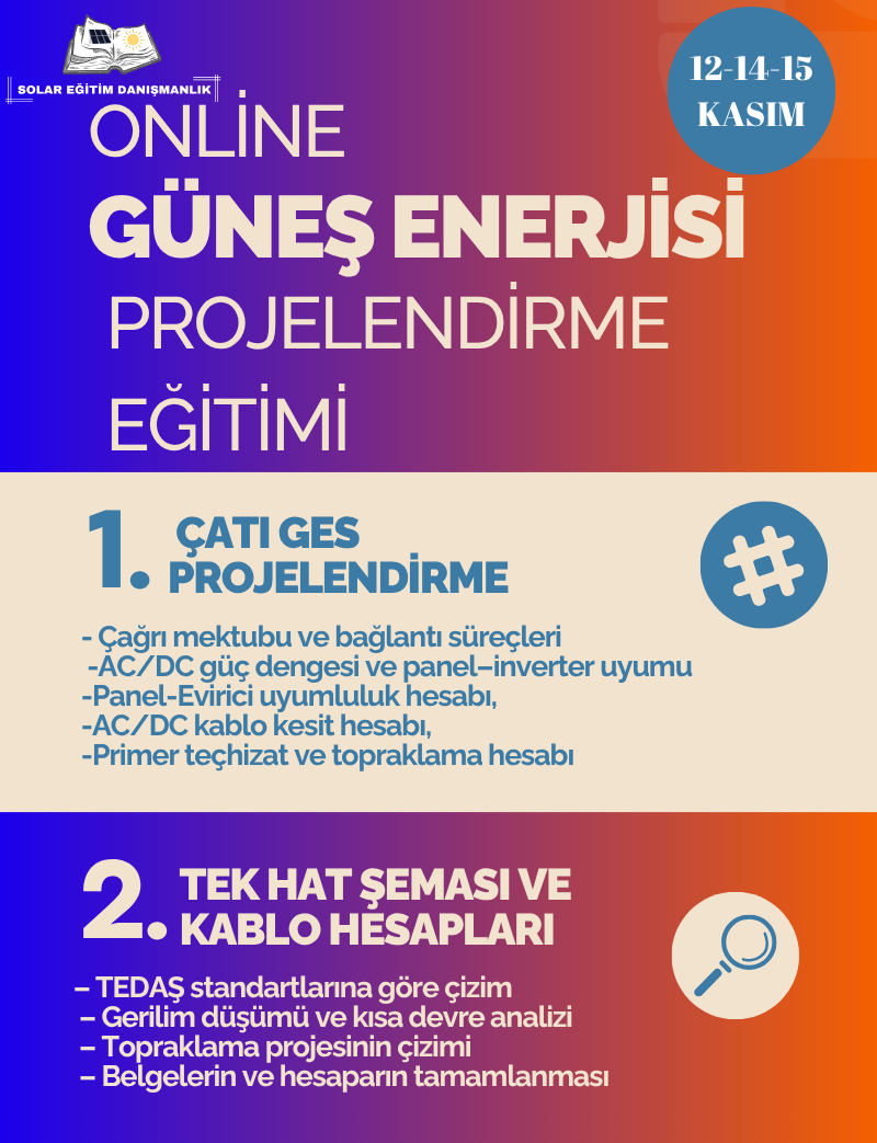 Online Güneş Enerji Sistemleri Projelendirme Eğitimi